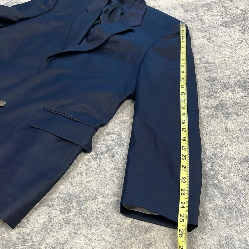Tasso Elba Navy Blue Wool Blazer Suit Jacket Mens Sz 44R